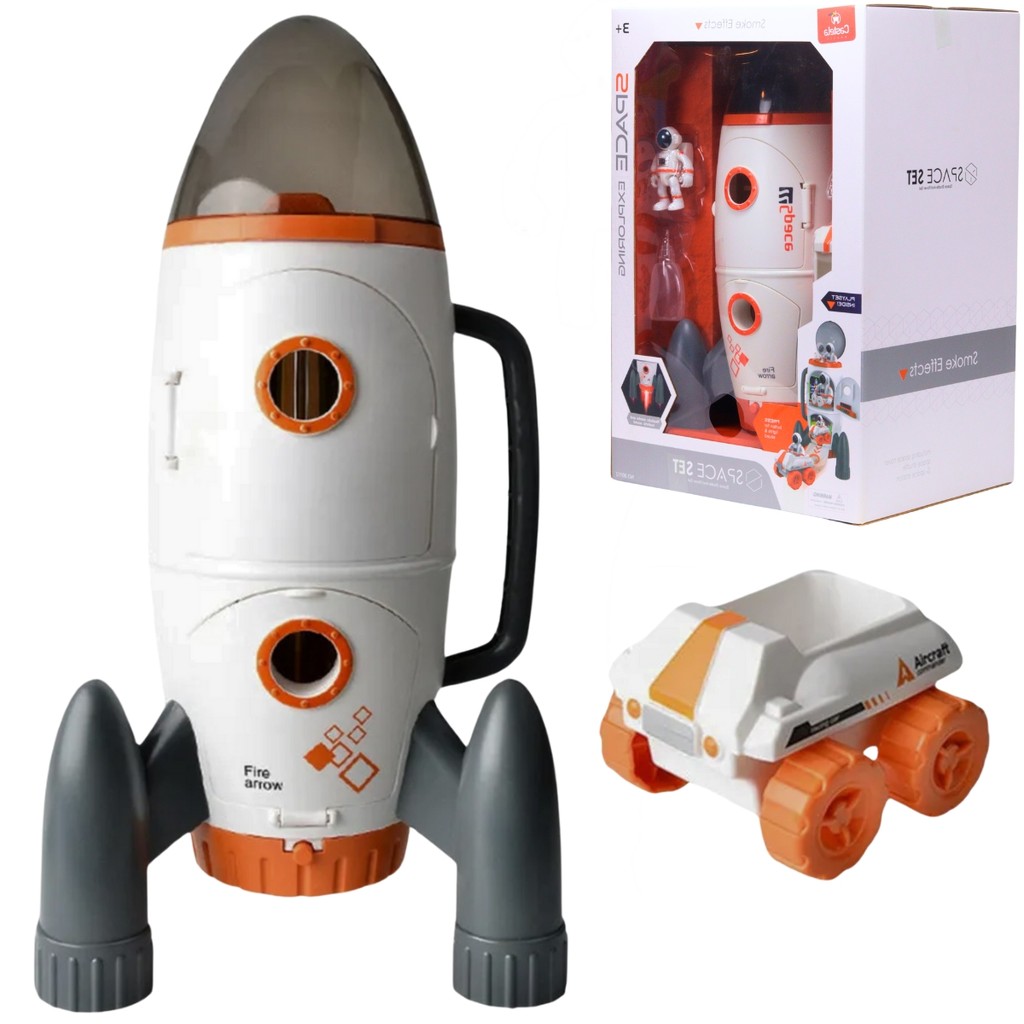 Brinquedo Foguete Espacial Emite Som Luz Efeito Fumaça Branco - Castela