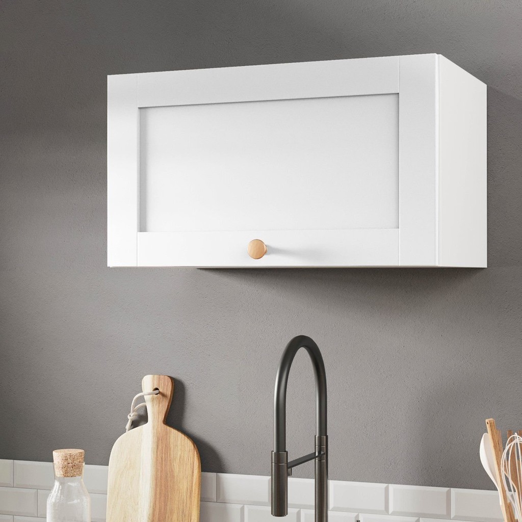 Armário Aéreo 1 Porta Basculante 60cm Arizona CabeCasa MadeiraOriginals Branco