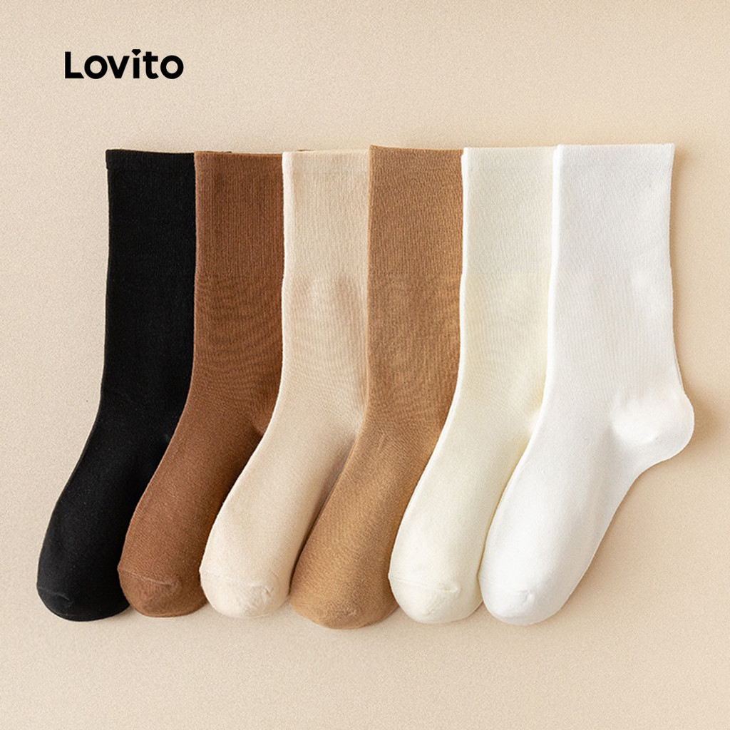 Lovito Meias Antialérgicas Respiráveis Meias Elásticas de 4 Vias para Mulheres LCS25A67 em Oferta na Shopee