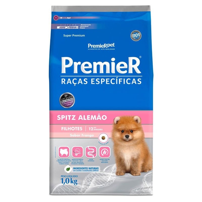 RAÇÃO PREMIER RAÇAS ESPECÍFICAS SPITZ ALEMÃO FILHOTES FRANGO 1KG