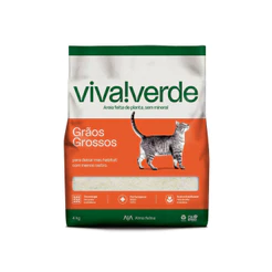 Areia Higiênica Viva Verde para Gatos Grãos grossos 4kg