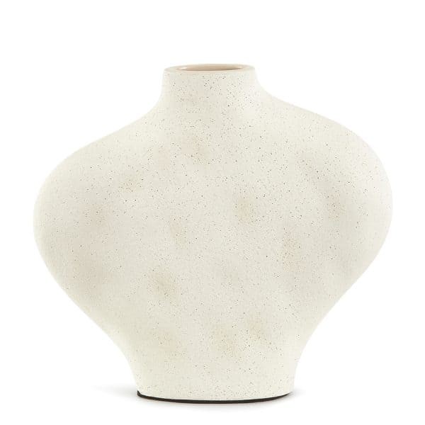 Vaso Decorativo em Cerâmica Off White 25,5x28x7cm Moderno em Oferta na Shopee
