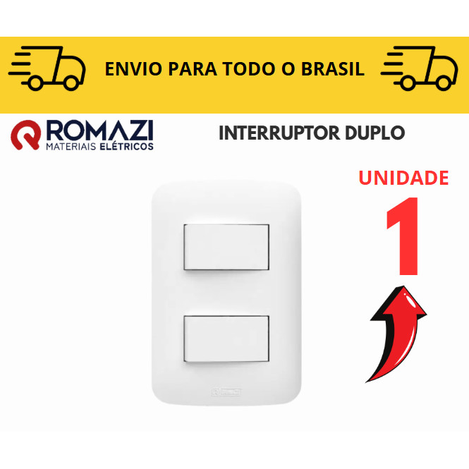 Interruptor Duplo canoa romazi e Interruptores linha canoa romazi / 10A / 20A / Paralelo / Tomada