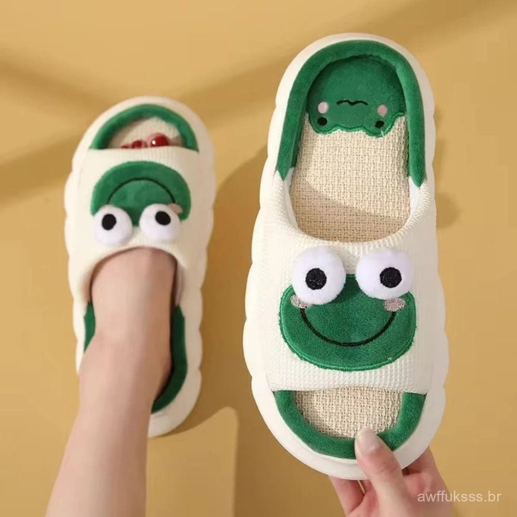 Pantufa Sapinho 3d Adulto Com Solado Emborrachado Chinelo Pantufa