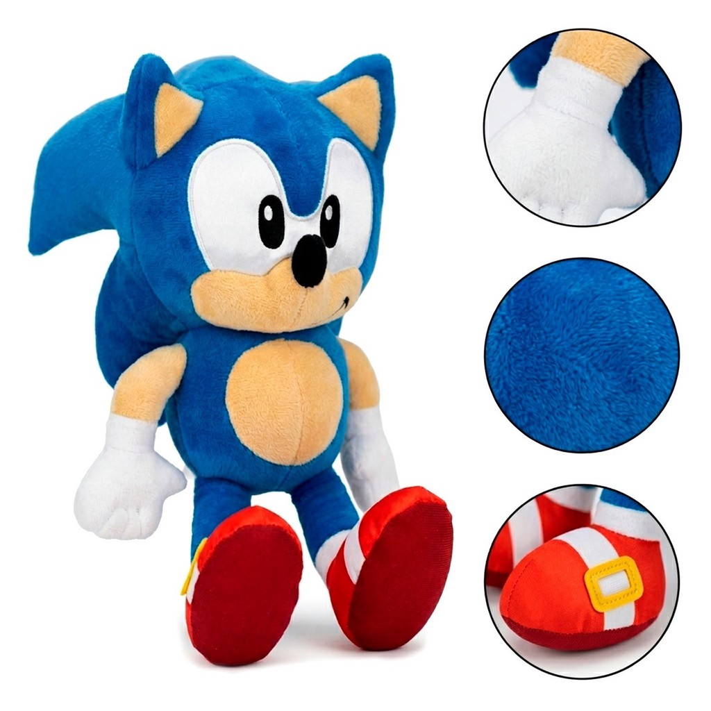 Brinquedo De Pelúcia Sonic 33 Cm Grande Antialérgico Boneco Fofo Criança - Candide