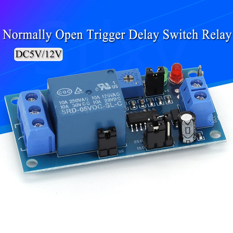 Módulo De Relé De Tempo DC5V 12V , Atraso Aberto Normal , Temporizador , Interruptor De Controle , Potenciômetro Ajustáv
