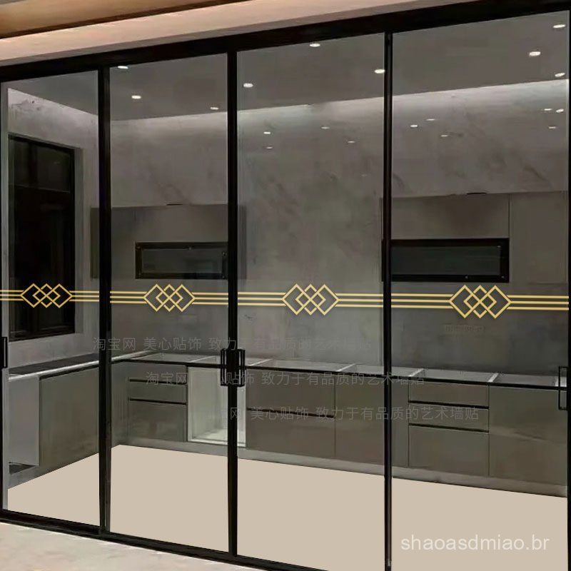 Adesivo anticolisão para porta de vidro, para cozinha, sala de estar, varanda, porta de correr, faixa decorativa horizon