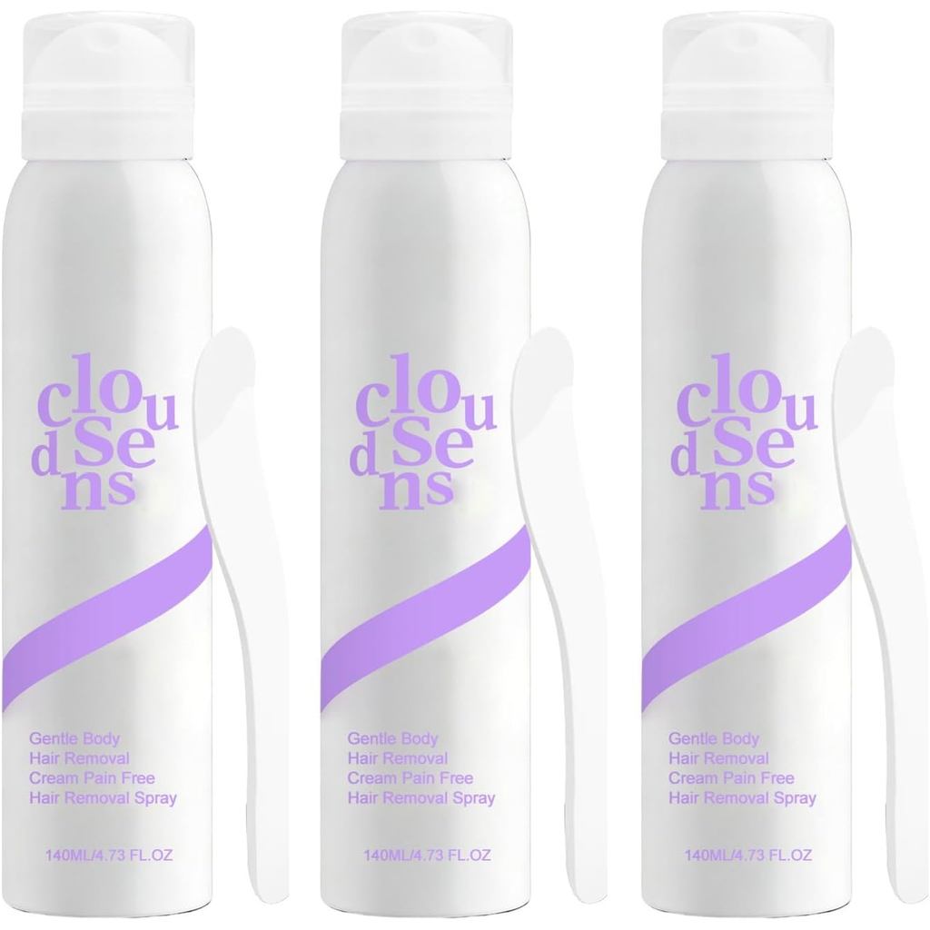 Spray Removedor de Pelos CloudSense, Removedor de Pelos Suave e Impecável para os Dentes, Remoção de Pelos para Peles Se