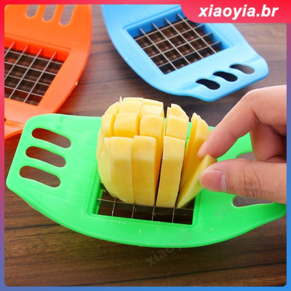 Fatiador de Batatas em Aço Inoxidável, Fatiador de Legumes e Frutas, Cortador de Batatas Onduladas, Máquina de