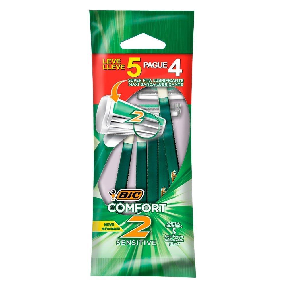 Aparelho Bic Comfort 2 Sensitive Embalagem com 5 Unidades