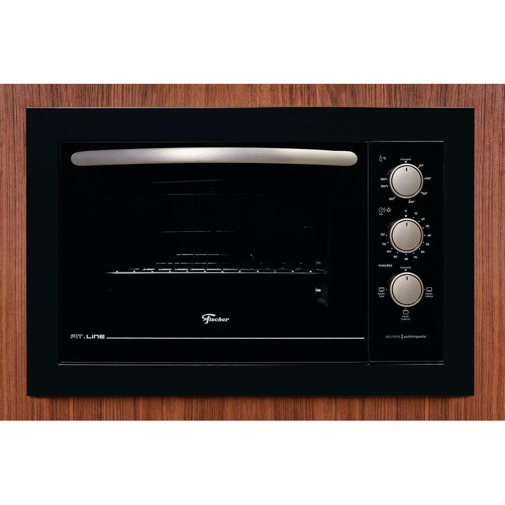 Forno Elétrico Embutir Fit Line Preto 48l Fischer