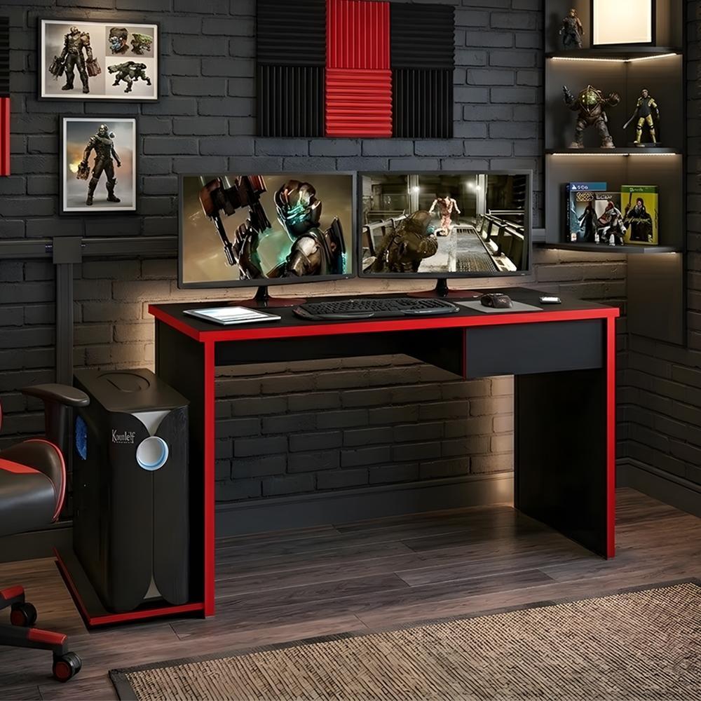 Mesa para Computador Notebook Desk Game Drx 8000 M09 Preto/Vermelho - Mpozenato