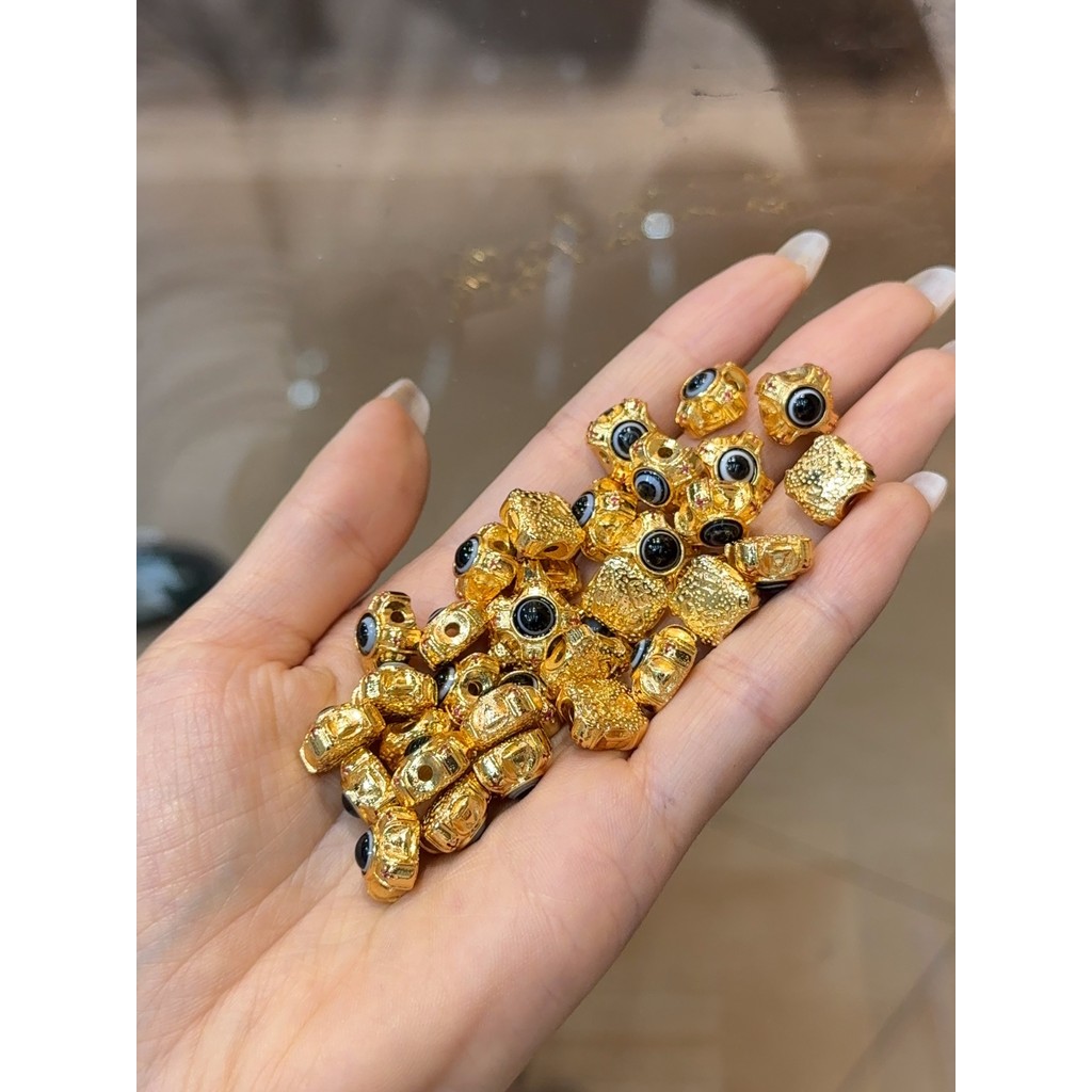 Cobre puro incrustado Dzi contas volta nuvem artesanal diy acessórios pulseira colar pingente acessórios moda All-Match