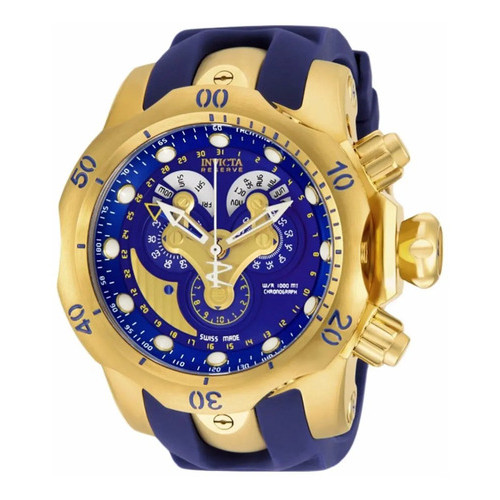 Pulseira Para Invicta Venom Reserve 16148 16149 14465 6112 Azul 2.6 Cm
