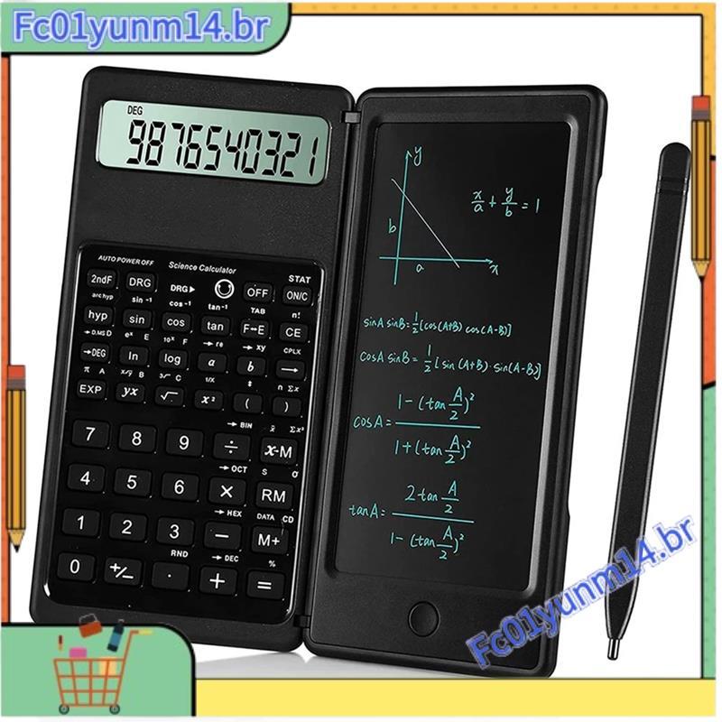 Bloco De Desenho Calculadora Científica Dobrável Display Digital Dígito De Escrita Apagável