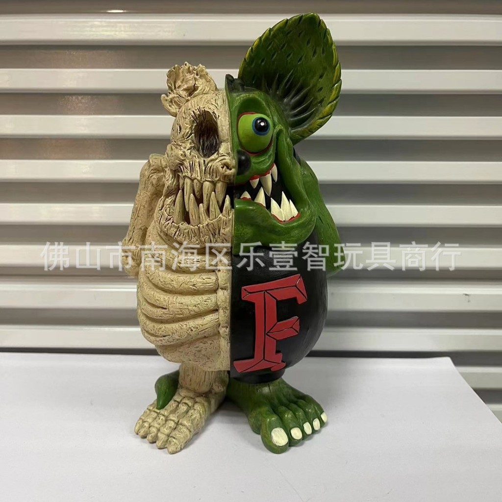 Figura de Rato RAT FINK Crazy Fink, Estilo Europeu e Americano, Semi-desmontada, Boneco de Desenho Animado, Modelo de Br