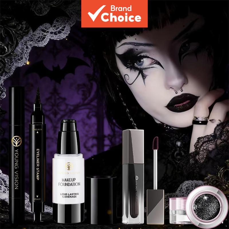 Kit De Maquiagem Para Cosplay Gótico-4 Peças De Delineador E Sombra À Prova D'água Festa , Aparência De Personagem De Ha