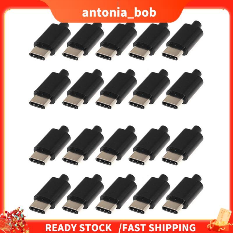 20 Pçs Tipo C Usb3.1 3A Conectores USB De Carregamento Rápido Macho Jack Cauda Plug Terminais Elétricos Soldagem DIY Cab