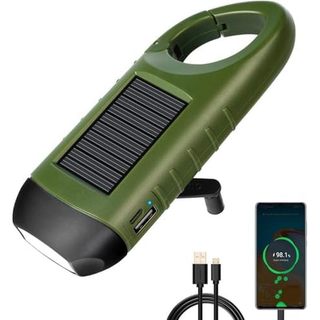 2 Pacotes De Lanterna Solar Com Manivela , Portátil De Sobrevivência LED Para Camping , Ao Ar Livre , Caminhadas-Sem Nec