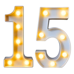 Kit Numero 15 Led Luminária 3D Decorativa 2 Pçs
