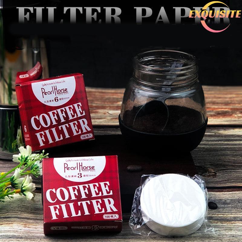 [EL-t] 100 Peças De Papel Redondo Para Filtro De Café Moka Pot Ferramentas De Cafeteira No . 3/6 Novo