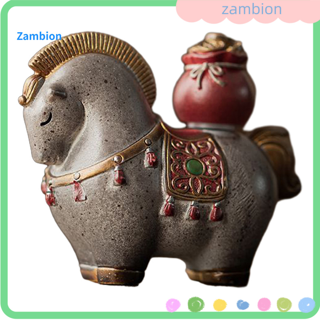 Tea Pet Ornament Resin Money Horse with Thermal Color Change – Traditional Chinese Wealth Blessing Table Feng Shui for