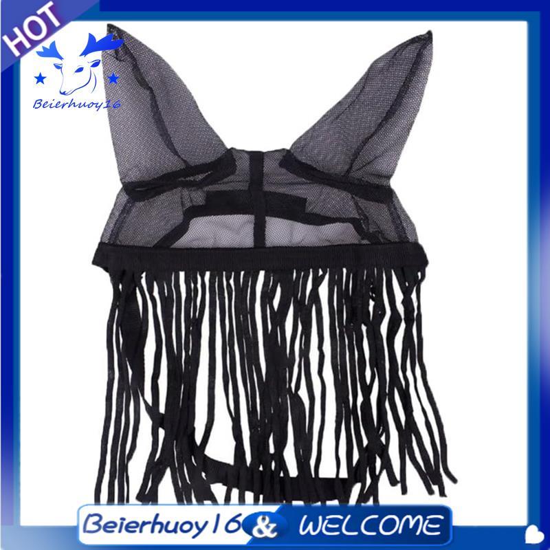 Máscara Respirável Para Mosca De Cavalo Com Borlas , Gorro Ajustável Andar , Rancho E Confortável Estável (L)