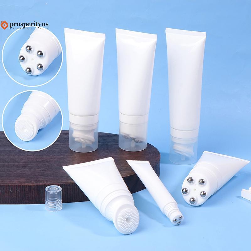 [PPTS] 20/50/80100g Escova De Silicone/Cabeça De Bola De Metal Tubo Macio Cosmético Massagem Garrafa De Creme De Limpeza