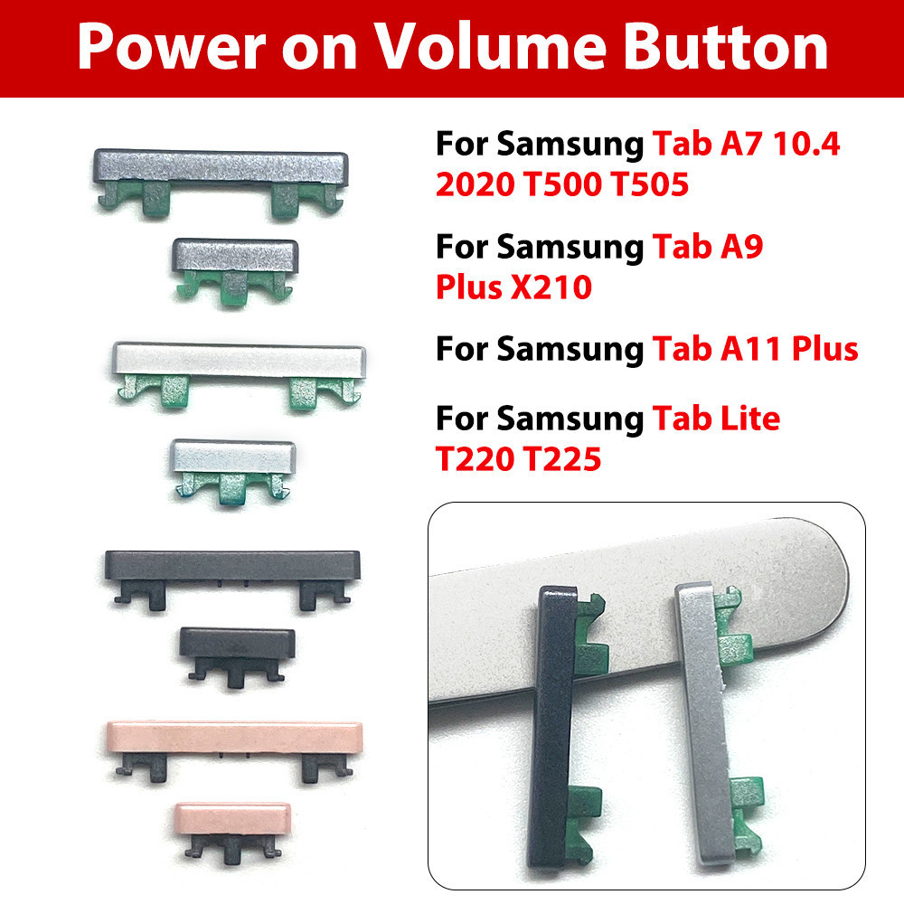 Para Samsung Tab A7 Lite 10.4 2020 A9 A11 Plus X210 T220 T225 T500 T505 Botão Liga/Desliga + Volume Lateral Chave