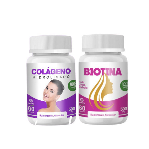 Kit Biotina + Colágeno 60 Cápsulas Cada – Saúde e Beleza