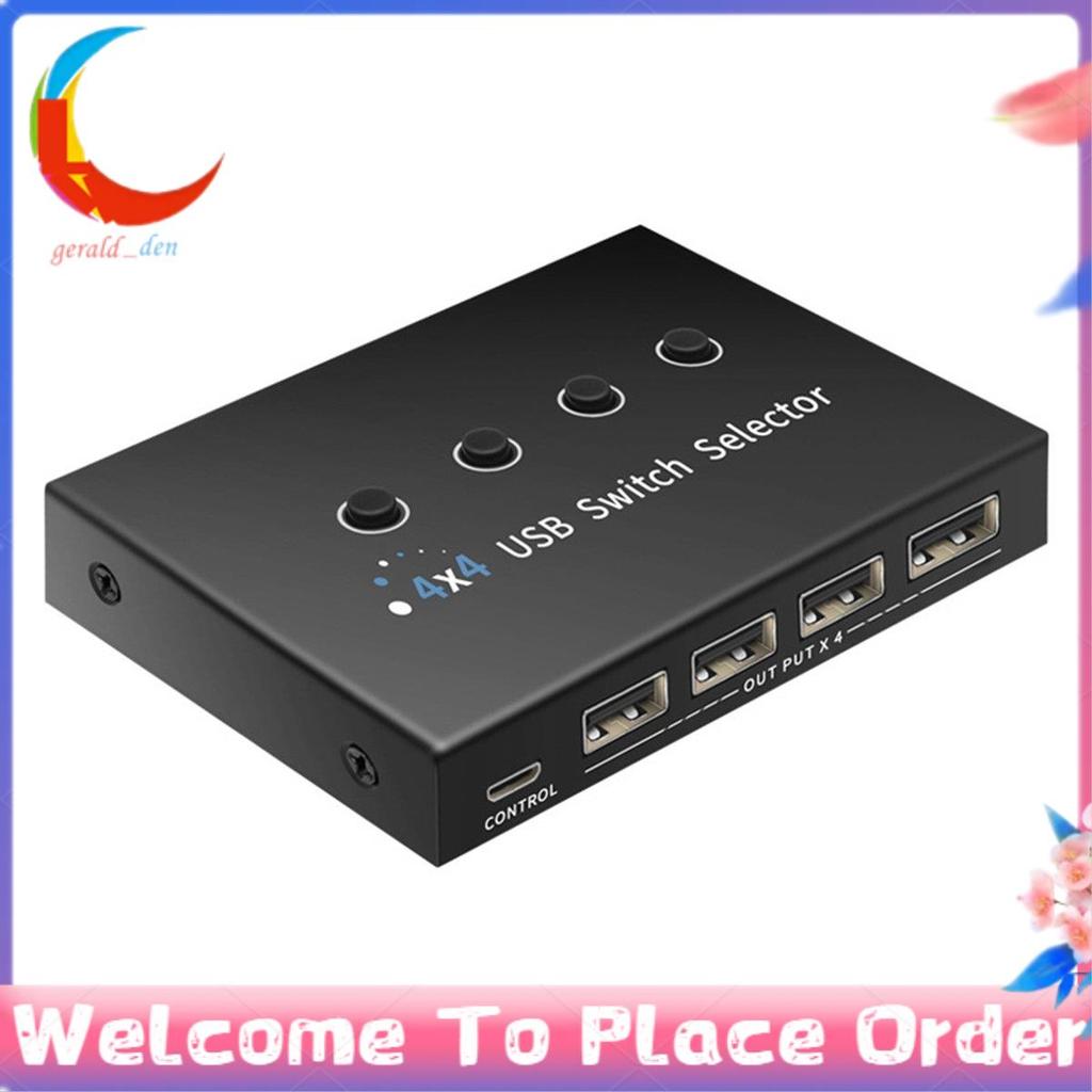 4 Em 4 Saídas KVM USB2.0 Switch Hub Adaptador USB2.0 Impressora Splitter Switcher Para PC Laptop Teclado Mouse Monitor