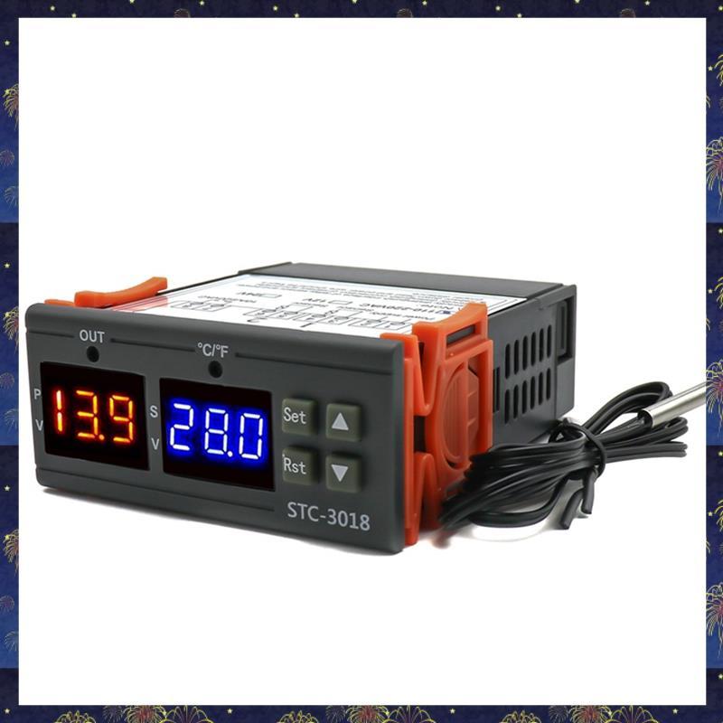 - 3018 Controlador De Temperatura Digital Duplo Termostato Termorregulador De Saída De Dois Relés Com Aquecedor E Refrig