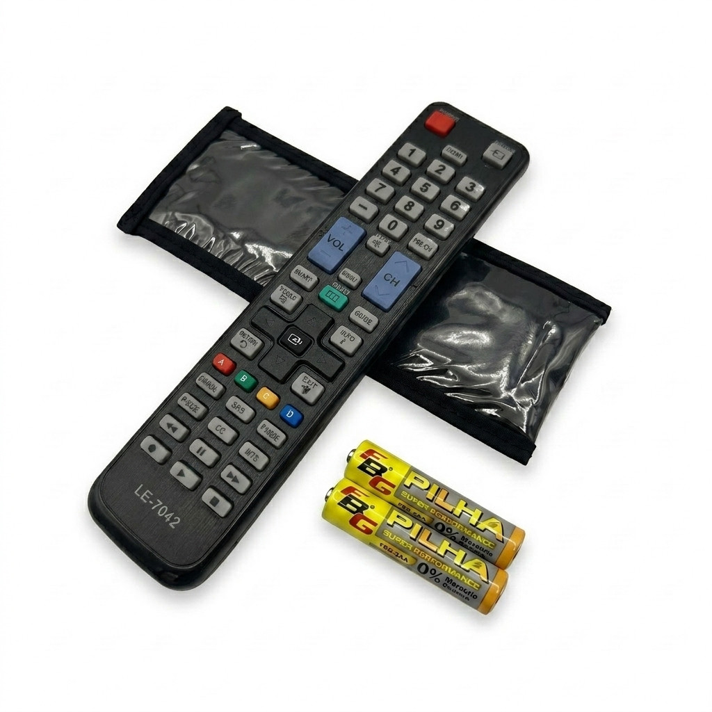 Kit Controle+Capa+Pilha Compatível TV LCD Samsung Universal LE-7042 SKY-7042