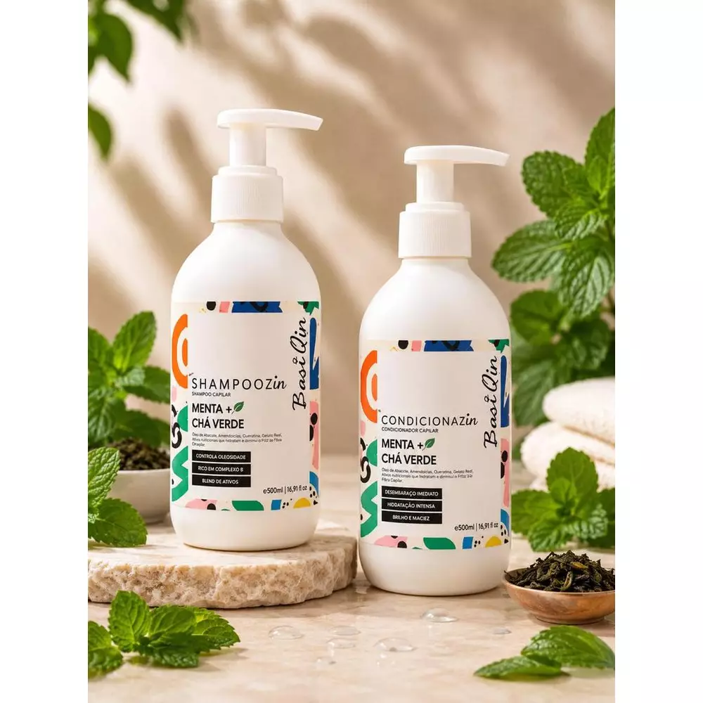 SHAMPOO E CONDICIONADOR MENTA E CHA VERDE 500ML
