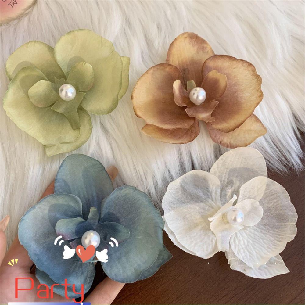 Grampo De Cabelo De Flor Phalaenopsis Para Festa , Cocar De Férias À Beira-Mar , Clipe De Bico De Pato Lateral Super Fad