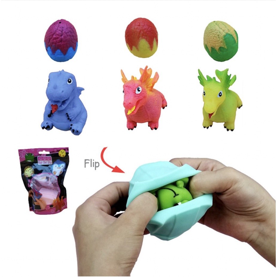 Dinossauro Vira Ovo Amassar Plástico Silicone Flexível Anti stress Alívio Do Estresse Brinquedo Fidget