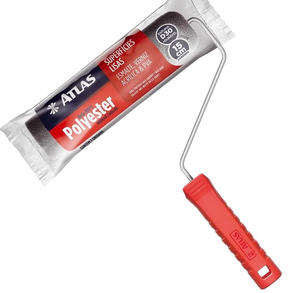 ROLO ESPUMA PINTURA MADEIRA VERNIZ METAL GALVANIZADO ACABAMENTO 15CM 406/15 ATLAS em Oferta na Shopee