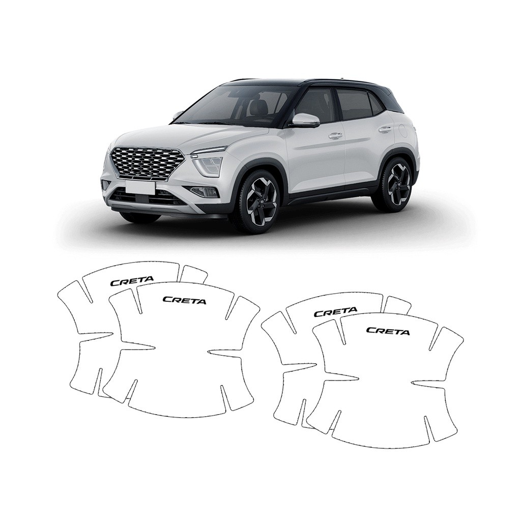 Kit Adesivo Transparente Protetor Maçaneta Hyundai – Azera, Creta, Elantra, i30, IX35, Santa Fé, Tucson e +