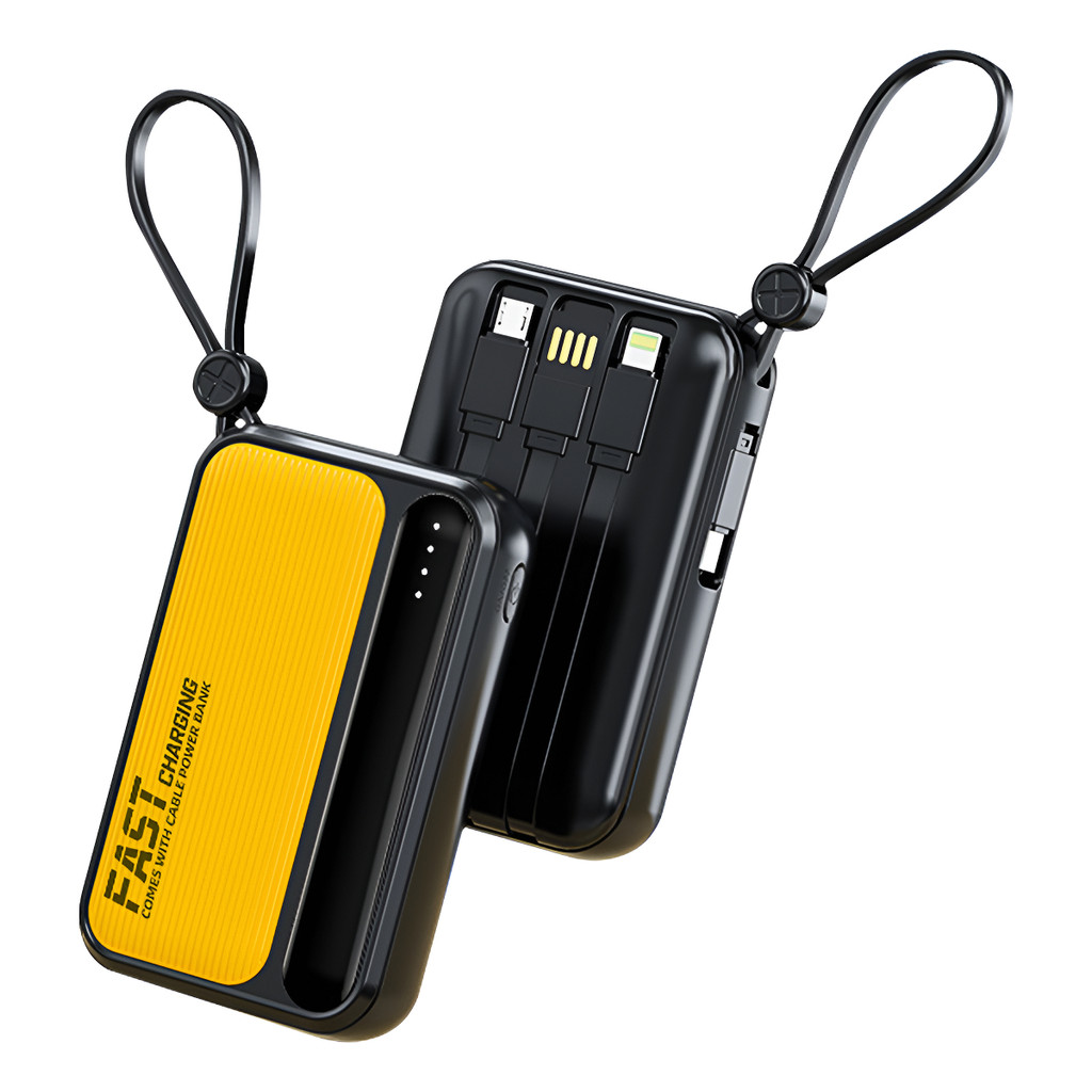 Mini Power Bank 10000mah Com Display, 4 Cabos