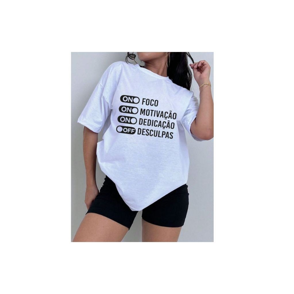 Camiseta Feminina Premium Básica Casual Streetwear Confortável Treino Academia Fitness Motivação Academia Streetwear