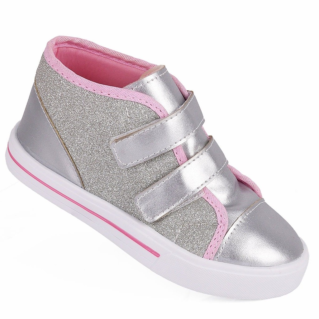 Tênis Infantil Menina Cano Médio Brilho FanClub - Prata Gliter em Oferta na Shopee