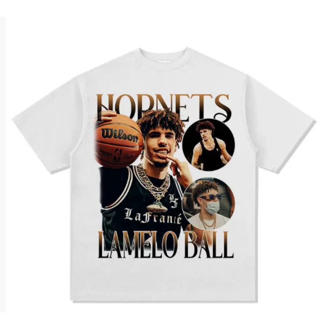 Camiseta De Manga Curta Com Estampa De Personagem De Basquete Da Moda LaMelo Ball, Camiseta Solta De Algodão Unissex
