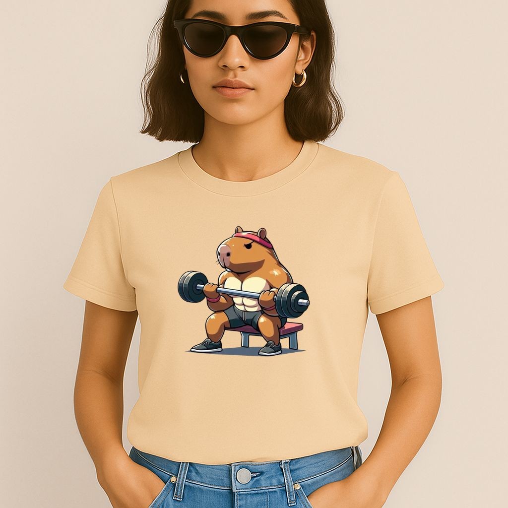 Blusa Feminina Capivara Musculosa Academia Engraçada Fitness Casual Algodão Confortável Moda Tumblr