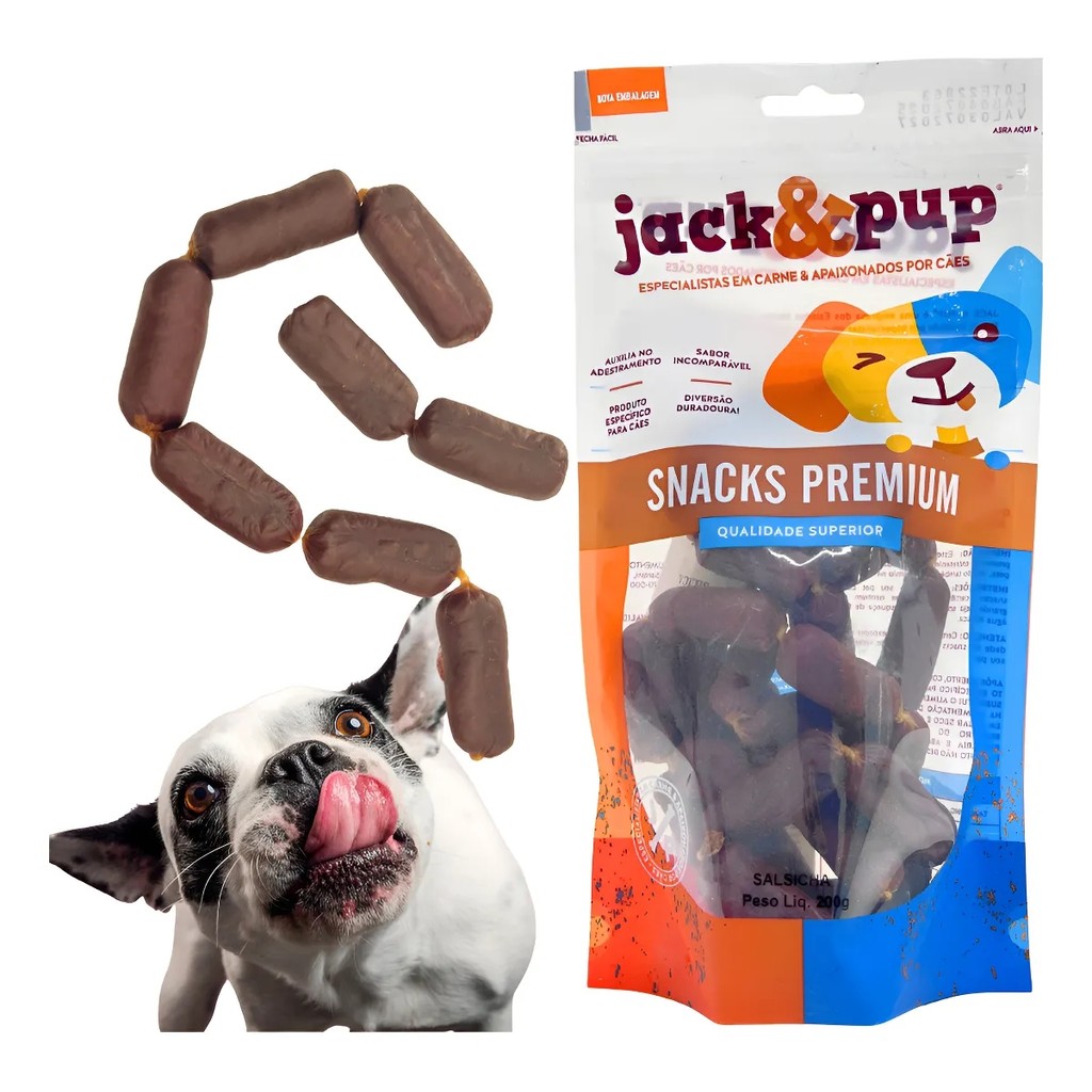 Petisco Snack Pet Cachorro Salsicha Frango 200g Jack E Pup