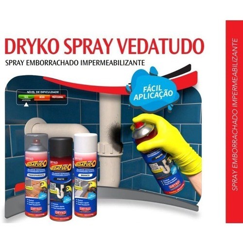2x Spray Emborrachado Impermeabilizante Manta Liquida 400ml Vazamentos Laje Trincas Calhas