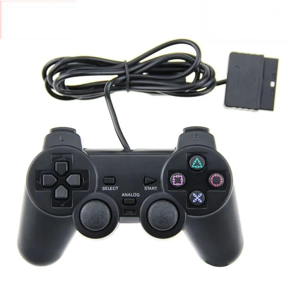 Controles PS2 Joystick Com Fio Ergonômico Plug And Play Cor Preto em Oferta na Shopee