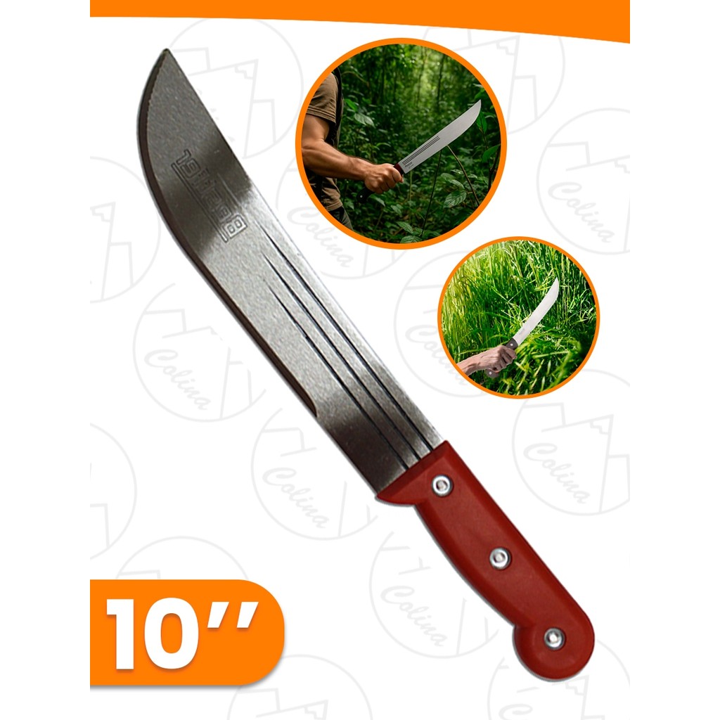 Facão Para Mato De Aço Cabo Laranja 10" Polegadas 25cm Nano Shop