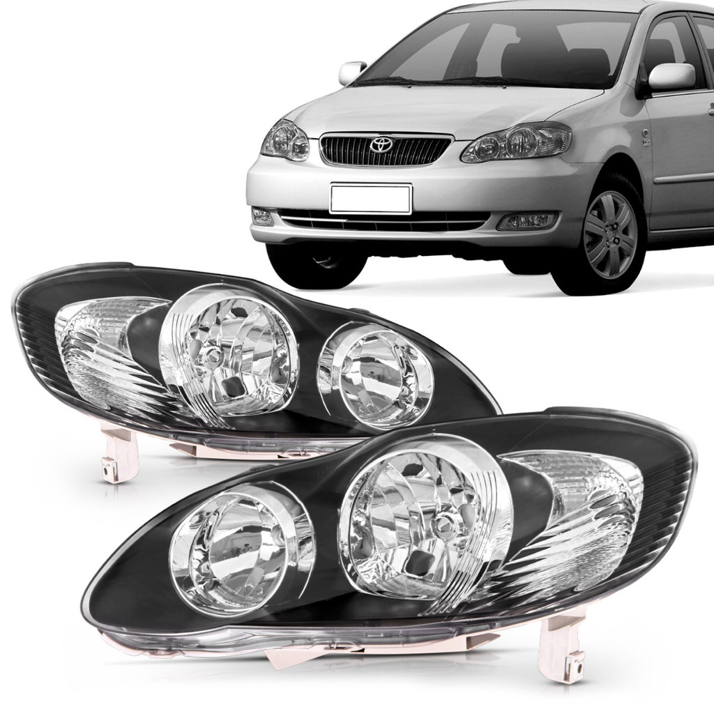 Par Farol Corolla 2005 2006 2007 Máscara Negra em Oferta na Shopee