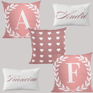 Kit 5 Capas Almofadas Decorativas Personalizáveis Estampa Letra Inicial 45x45 Baguete 45x30 em Oferta na Shopee