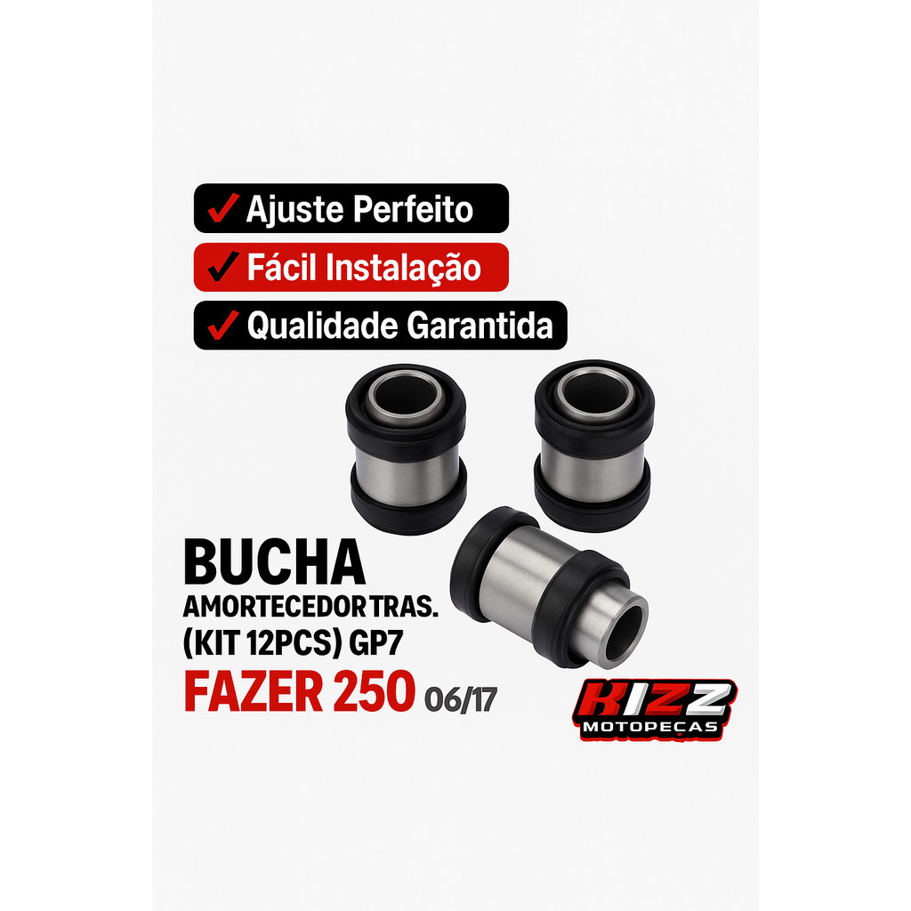 Bucha Amortecedor Tras. (kit 12pcs) Gp7 Fazer 250 06/17 em Oferta na Shopee